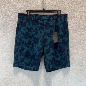 G/FORE Mens Shorts 33 Maverick Hybrid Blue Floral Print Golf Performance Stretch